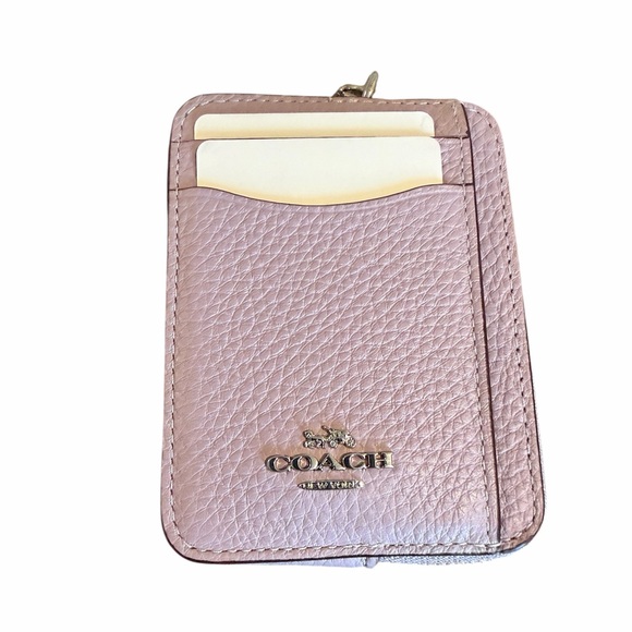 Coach Lilac Leather Zip Card Case- NWT - Picture 3 of 6